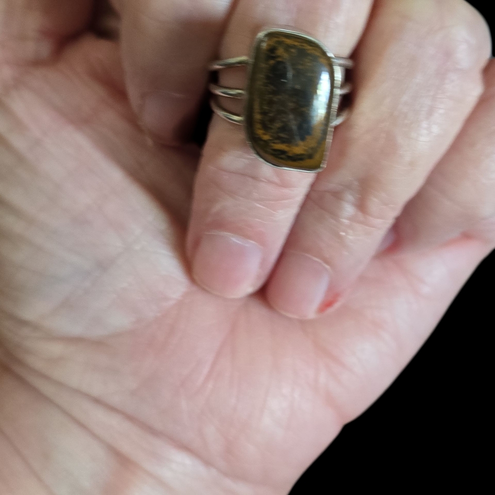Silver Ring With Brown Stone - image 2